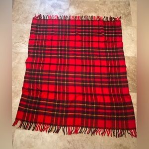 Vintage Wool Blanket Van Camps Pork & Beans Tartan 58”x52”